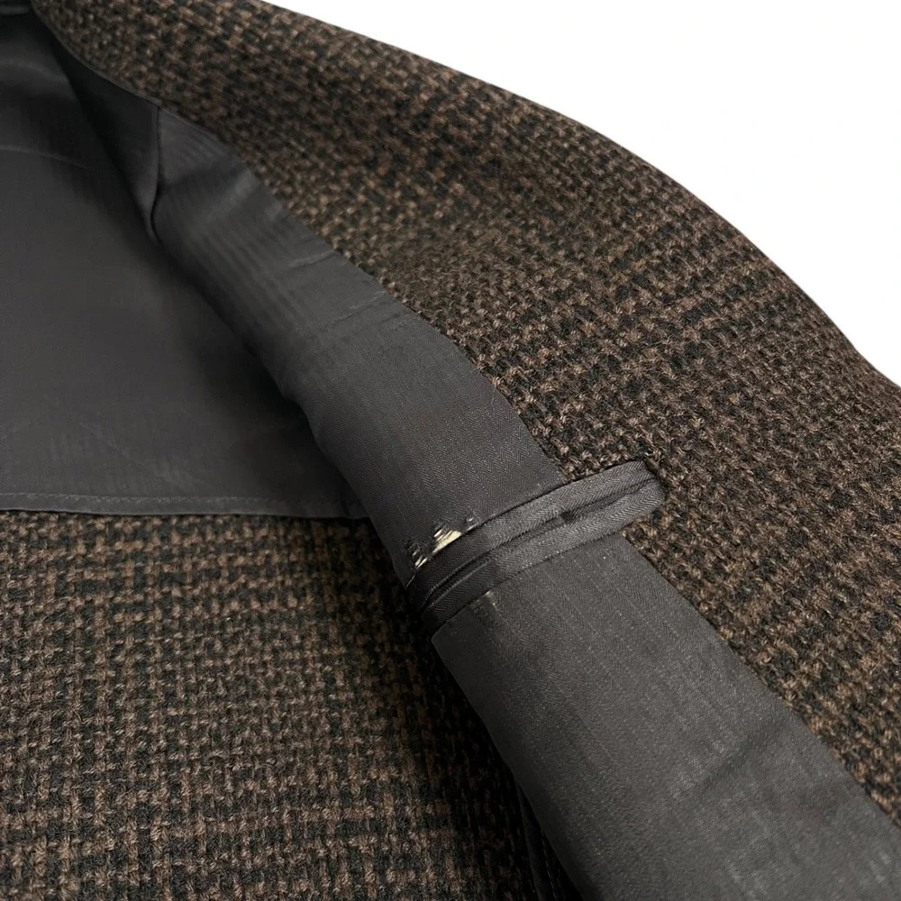 1950s Arnold Constable Sport Coat Mens 40 Brown Vintage Tweed Wool Check Blazer